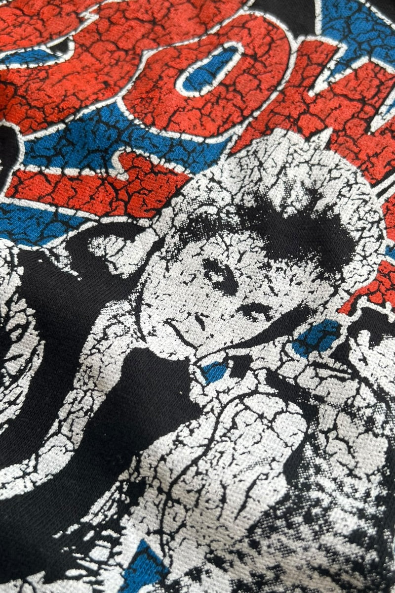 MADE IN PAKISTAN 90'S DAVID BOWIE TOUR BOOTLEG T-SHIRT / BLACK [SIZE: L USED]