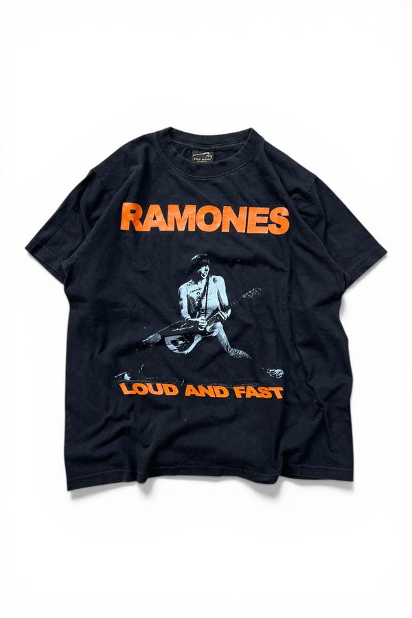 90s-00s Early Y2K RAMONES LOUD AND FAST BAND T-SHIRT / BLACK [SIZE: M USED]