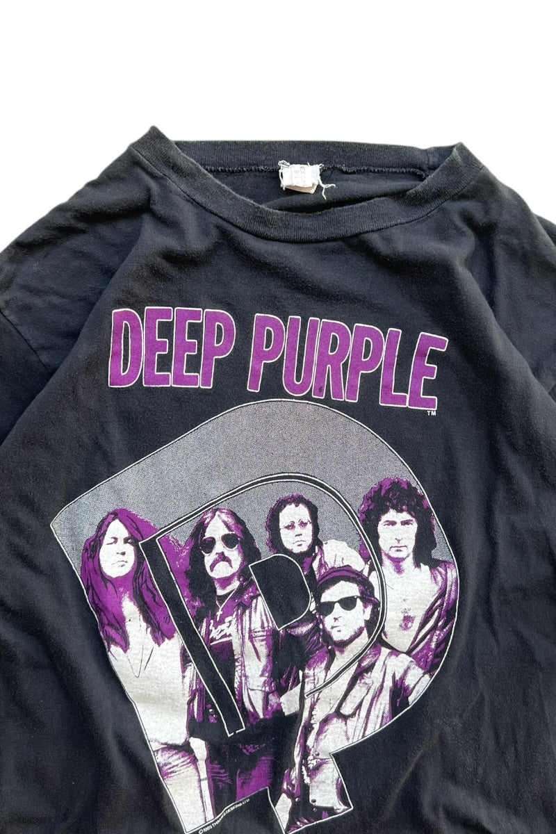 MADE IN UK 80S DEEP PURPLE BAND T-SHIRT / BLACK [SIZE: L USED]