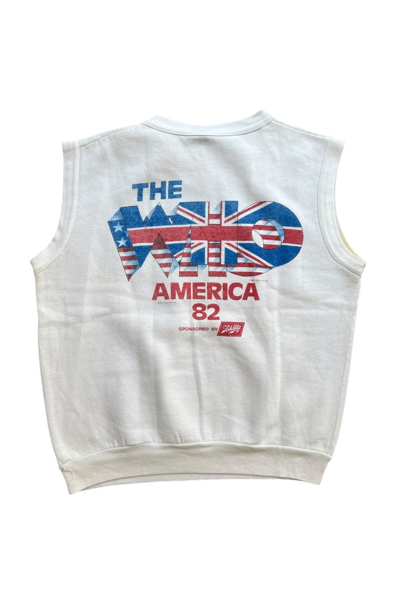 MADE IN USA '82 THE WHO BAND SLEEVELESS SWEATSHIRT / WHITE [SIZE: L USED]