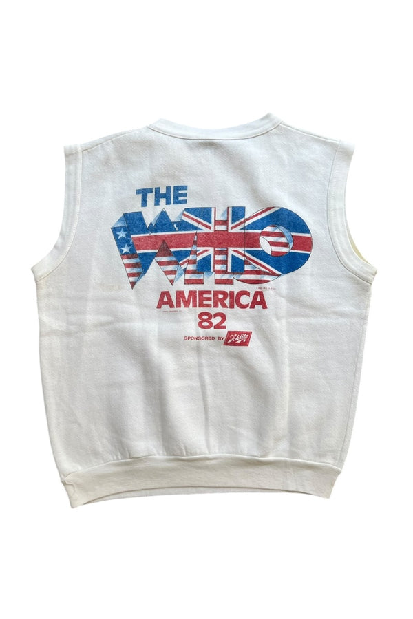 MADE IN USA '82 THE WHO BAND SLEEVELESS SWEATSHIRT / WHITE [SIZE: L USED]