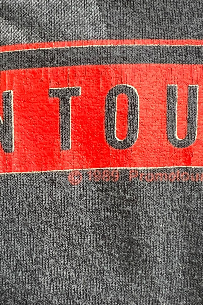 MADE IN USA 89'S THE ROLLING STONES BAND T-SHIRT / BLACK [SIZE: L USED]