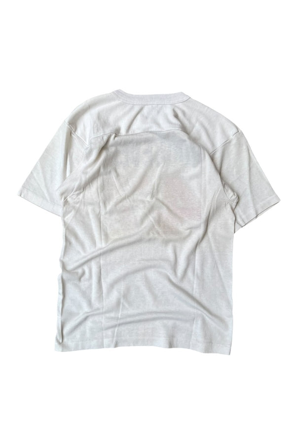 MADE IN USA 80'S V NECK FOOTBALL GAME SHIRT / WHITE [SIZE: S USED]