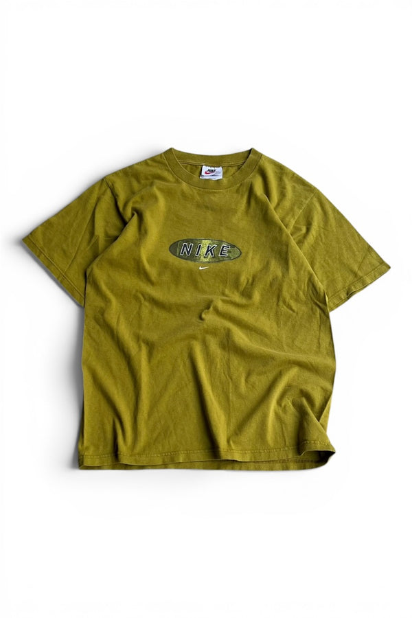 MADE IN USA 90'S LOGO T-SHIRT / OLIVE [SIZE: S USED]