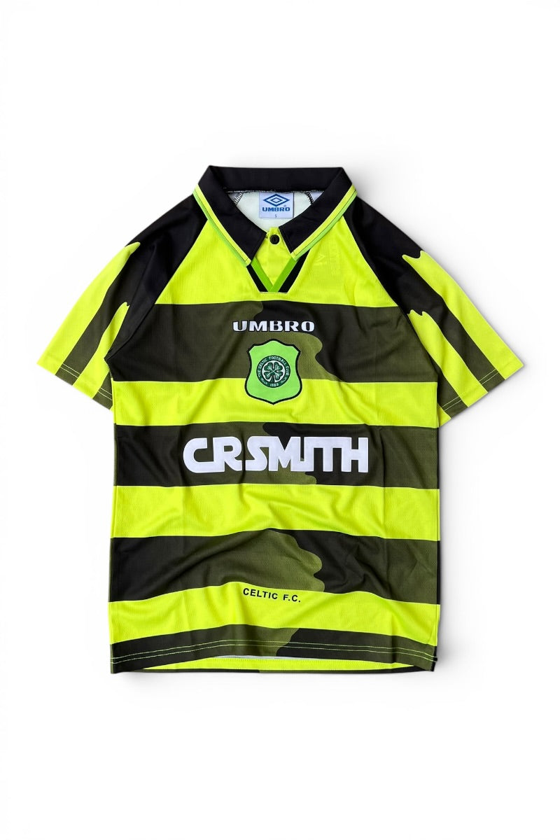 MADE IN ENGLAND 96-97 CELTIC FOOTBALL GAME SHIRT / NEON [SIZE: S DEADSTOCK/NOS]