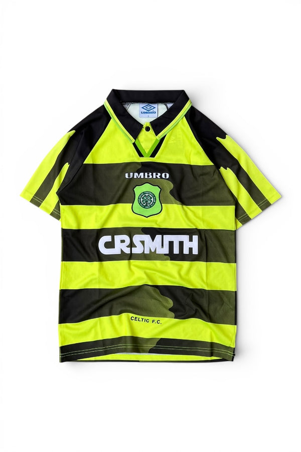 MADE IN ENGLAND 96-97 CELTIC FOOTBALL GAME SHIRT / NEON [SIZE: S DEADSTOCK/NOS]