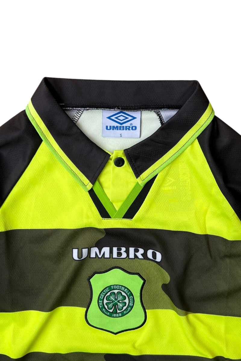 MADE IN ENGLAND 96-97 CELTIC FOOTBALL GAME SHIRT / NEON [SIZE: S DEADSTOCK/NOS]