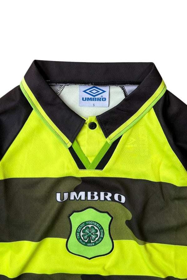 MADE IN ENGLAND 96-97 CELTIC FOOTBALL GAME SHIRT / NEON [SIZE: S DEADSTOCK/NOS]