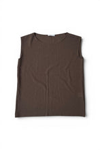 画像をギャラリービューアに読み込む, MADE IN JAPAN 90'S WOOL KNIT NOSLEEVE TOP / BROWN [SIZE: M USED]
