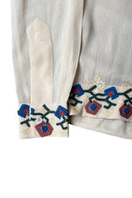 画像をギャラリービューアに読み込む, MADE IN INDIA L/S EMBROIDERY SILK SHIRT / BEIGE [SIZE: S USED]
