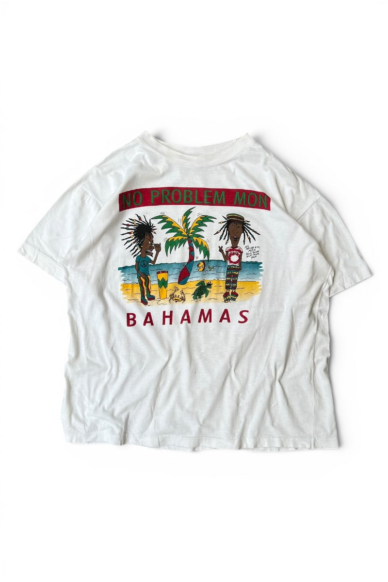 90s Beavis and Butt-Head Parody Bahamas T-Shirt / White [Size: M Used]