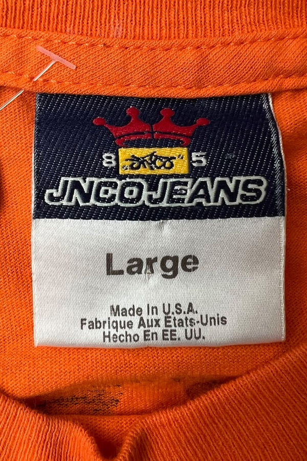 MADE IN USA 90'S LOGO T-SHIRT / ORANGE [SIZE: L USED]