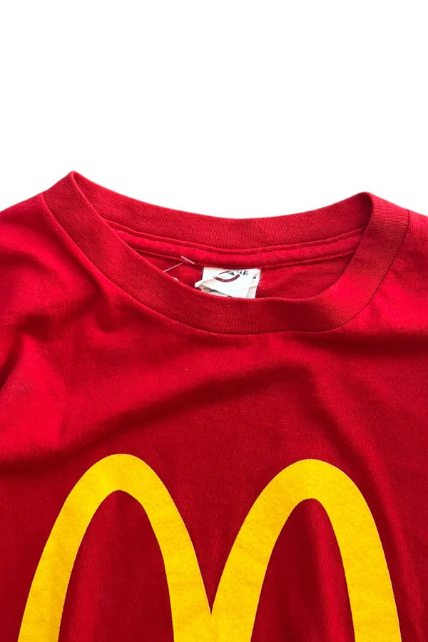 Y2K EARLY 00'S MCDONALD'S PARODY MARIJUANA T-SHIRT / RED [SIZE: L USED]
