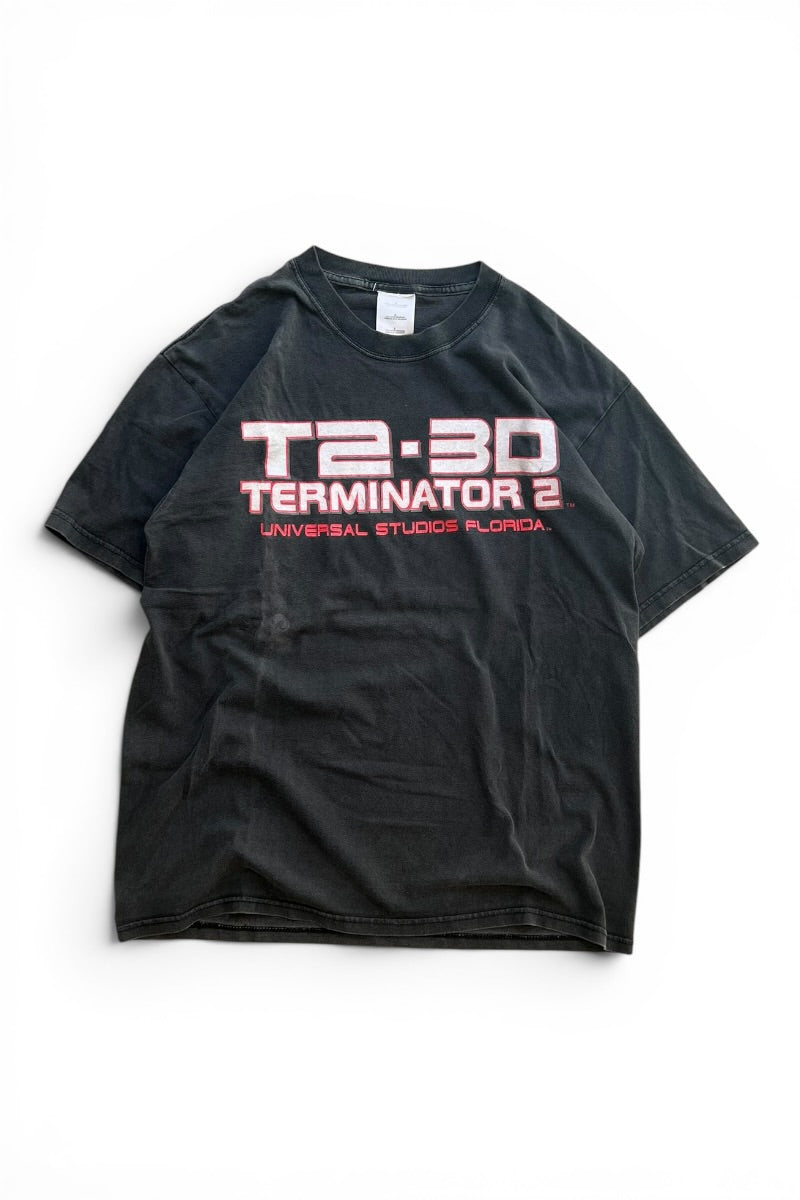 Y2K EARLY 00'S TERMINATOR 2-3D MOVIE T-SHIRT / BLACK [SIZE: L USED]