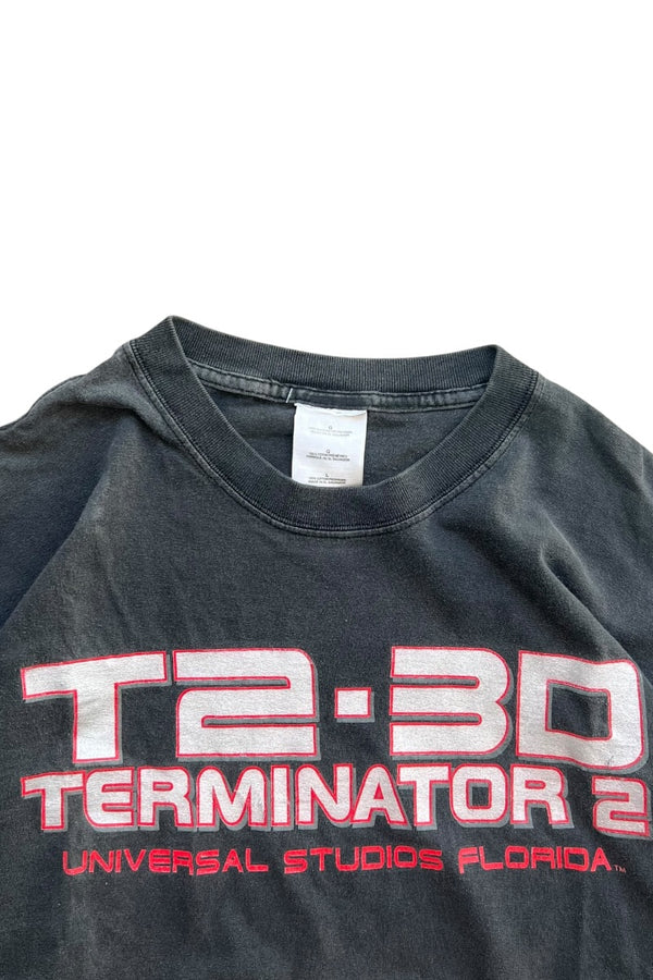 Y2K EARLY 00'S TERMINATOR 2-3D MOVIE T-SHIRT / BLACK [SIZE: L USED]