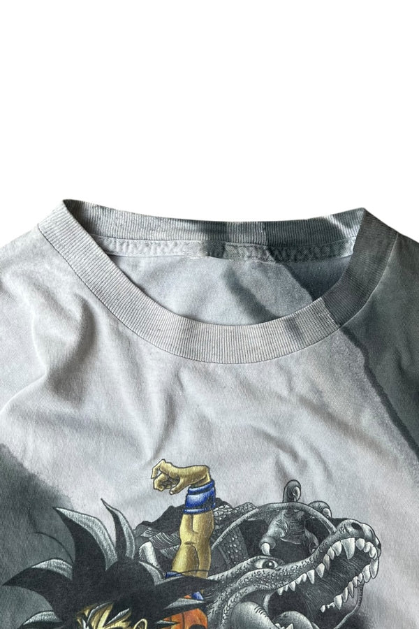 Y2K EARLY 00'S DRAGON BALL GOKU ANIME T-SHIRT / GRAY [SIZE: S USED]