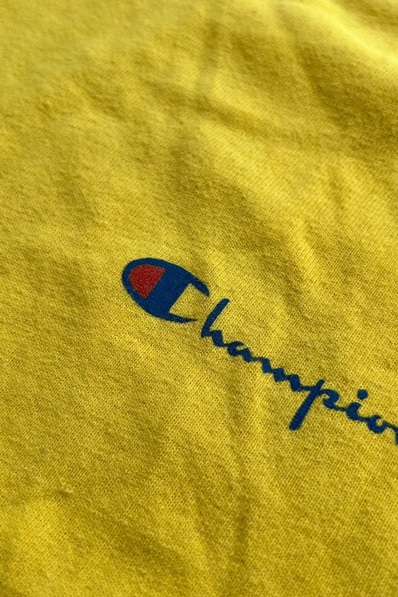 MADE IN USA 80'S T-SHIRT / YELLOW [SIZE: L USED]