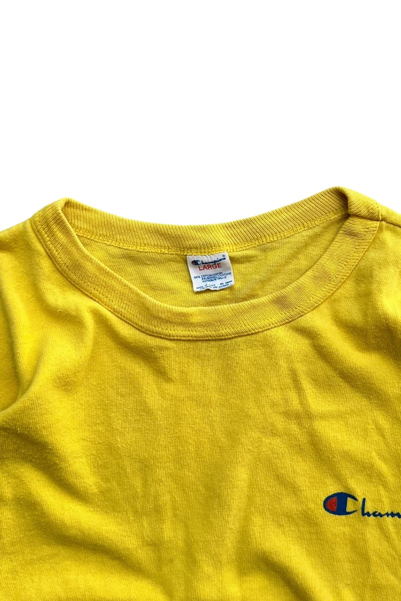 MADE IN USA 80'S T-SHIRT / YELLOW [SIZE: L USED]