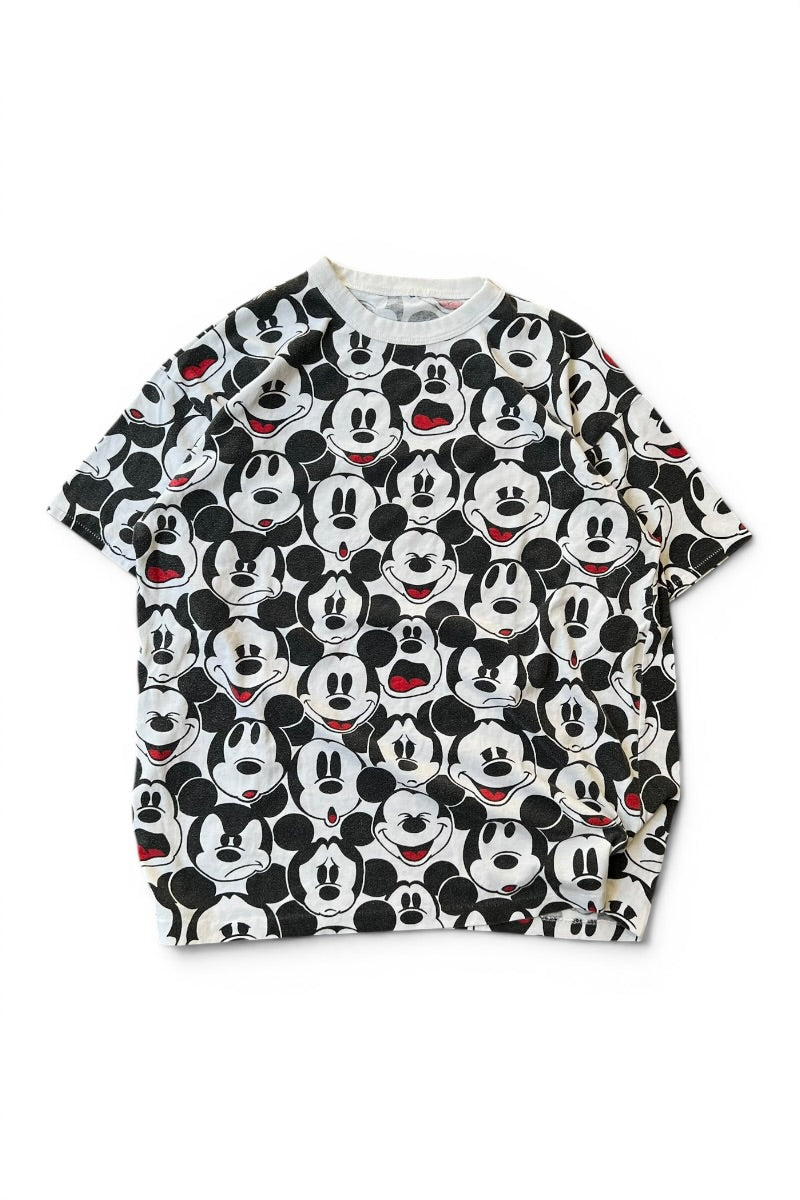 90'S ALL-PRINTED MICKEY T-SHIRT / PATTERN [SIZE: M USED]