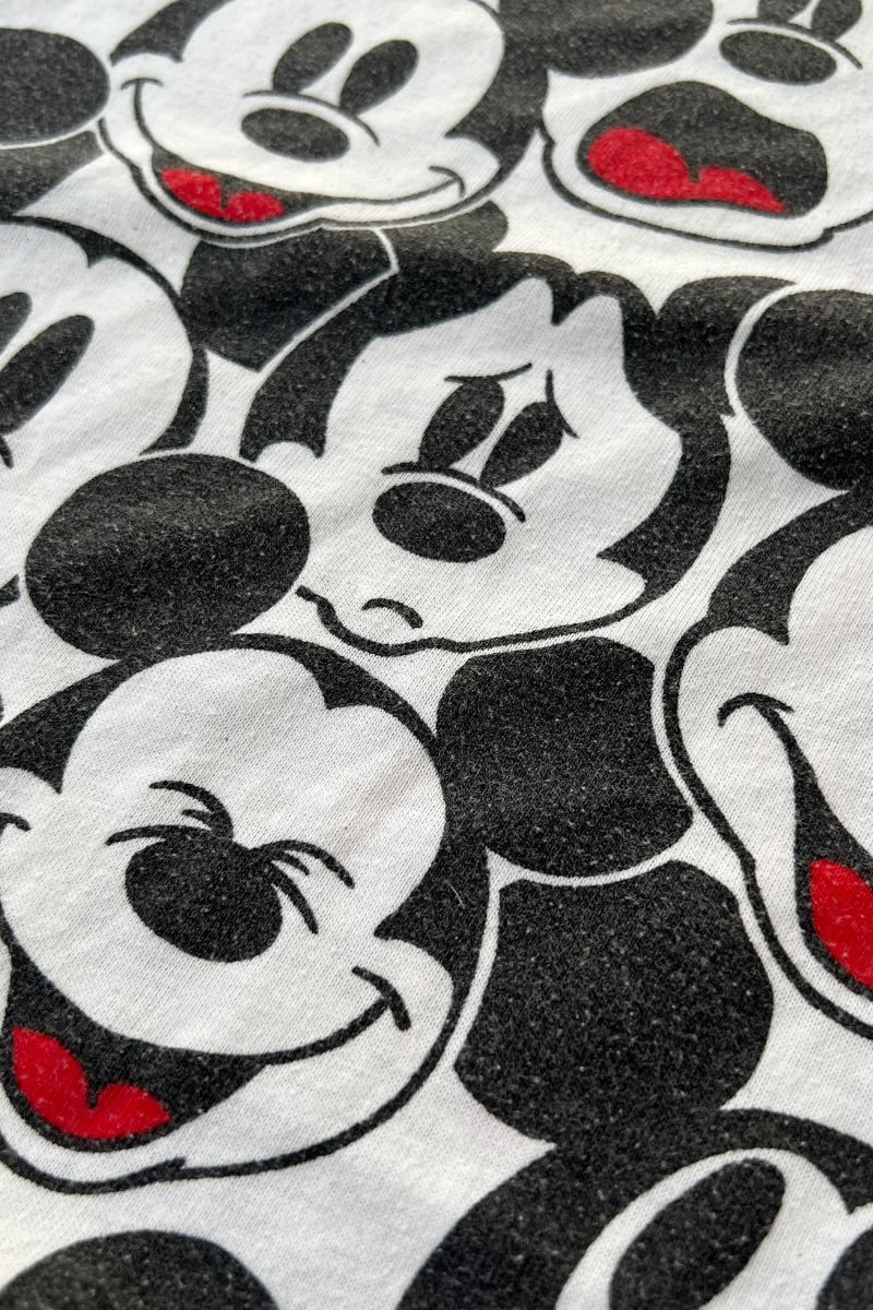 90'S ALL-PRINTED MICKEY T-SHIRT / PATTERN [SIZE: M USED]