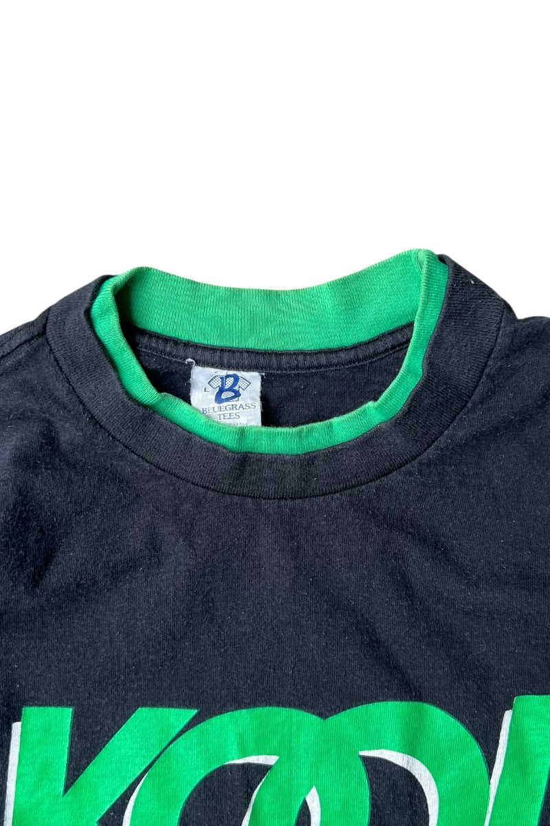 MADE IN USA 90'S KOOL TOBACCO ADVERTISING RINGER T-SHIRT / BLACK [SIZE: L USED]