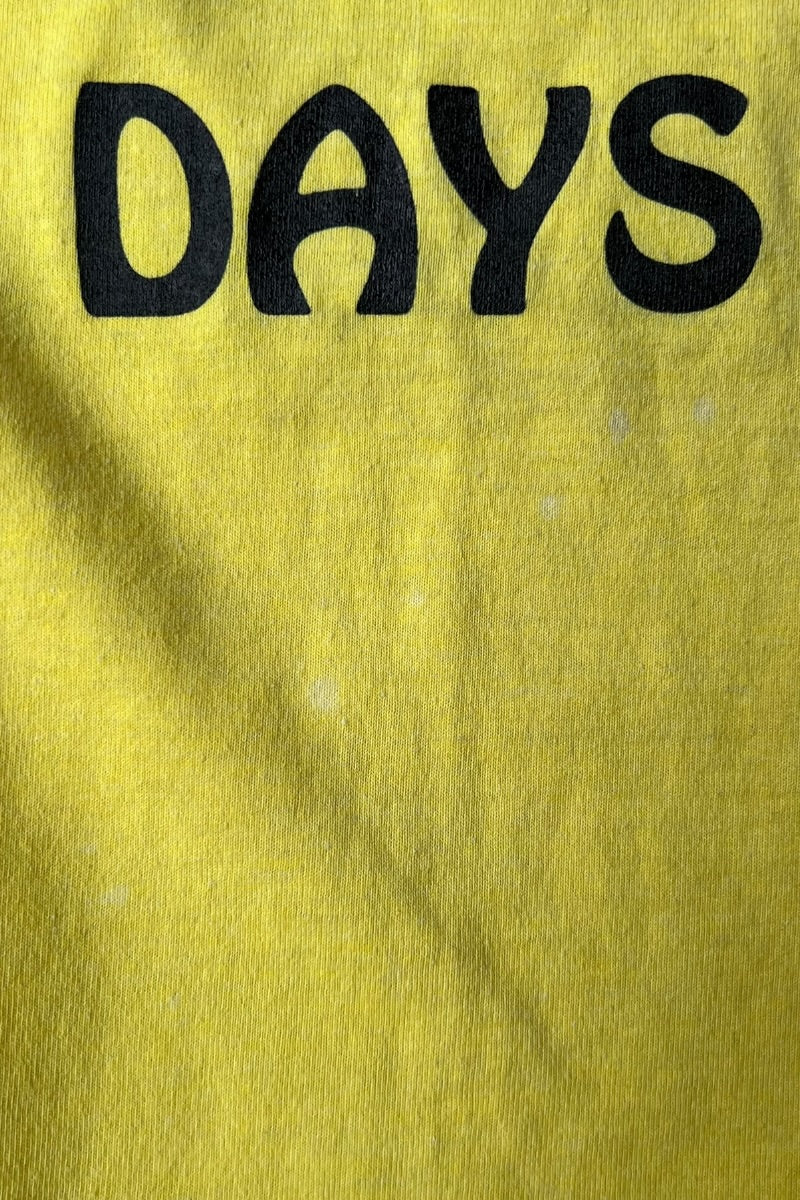 MADE IN USA 90'S RIB LAKE WISCONSIN MESSAGE T-SHIRT / YELLOW [SIZE: M USED]