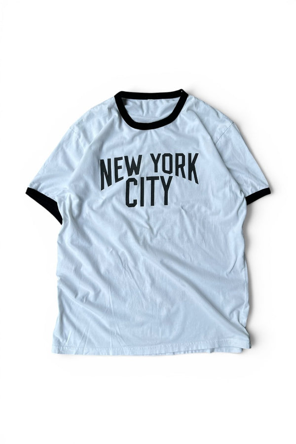NEW YORK CITY RINGER T-SHIRT / WHITE [SIZE: M USED]