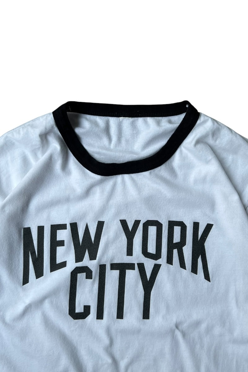 NEW YORK CITY RINGER T-SHIRT / WHITE [SIZE: M USED]