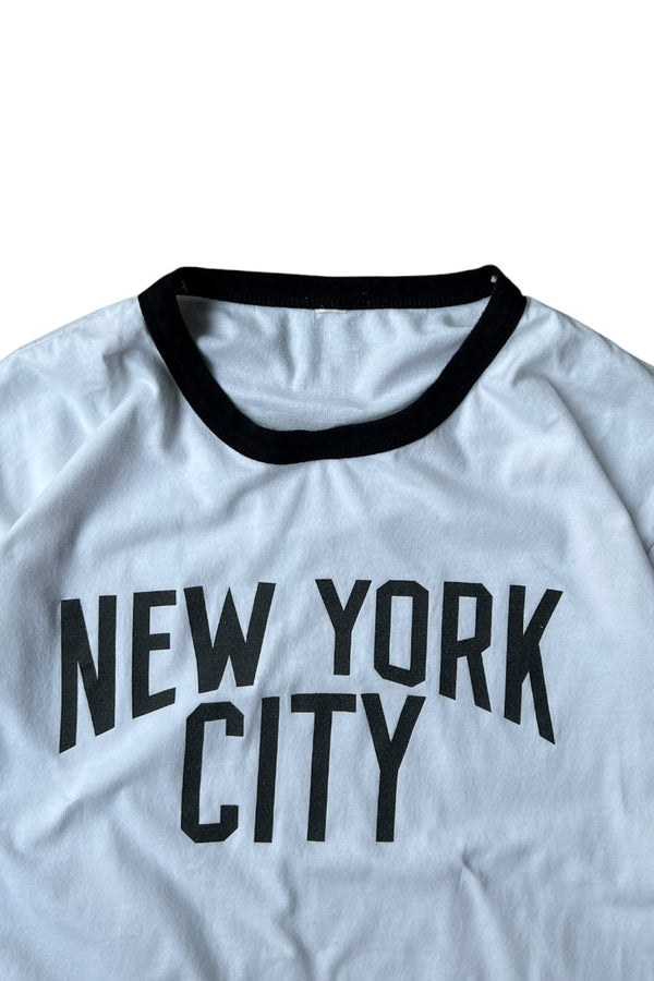 NEW YORK CITY RINGER T-SHIRT / WHITE [SIZE: M USED]