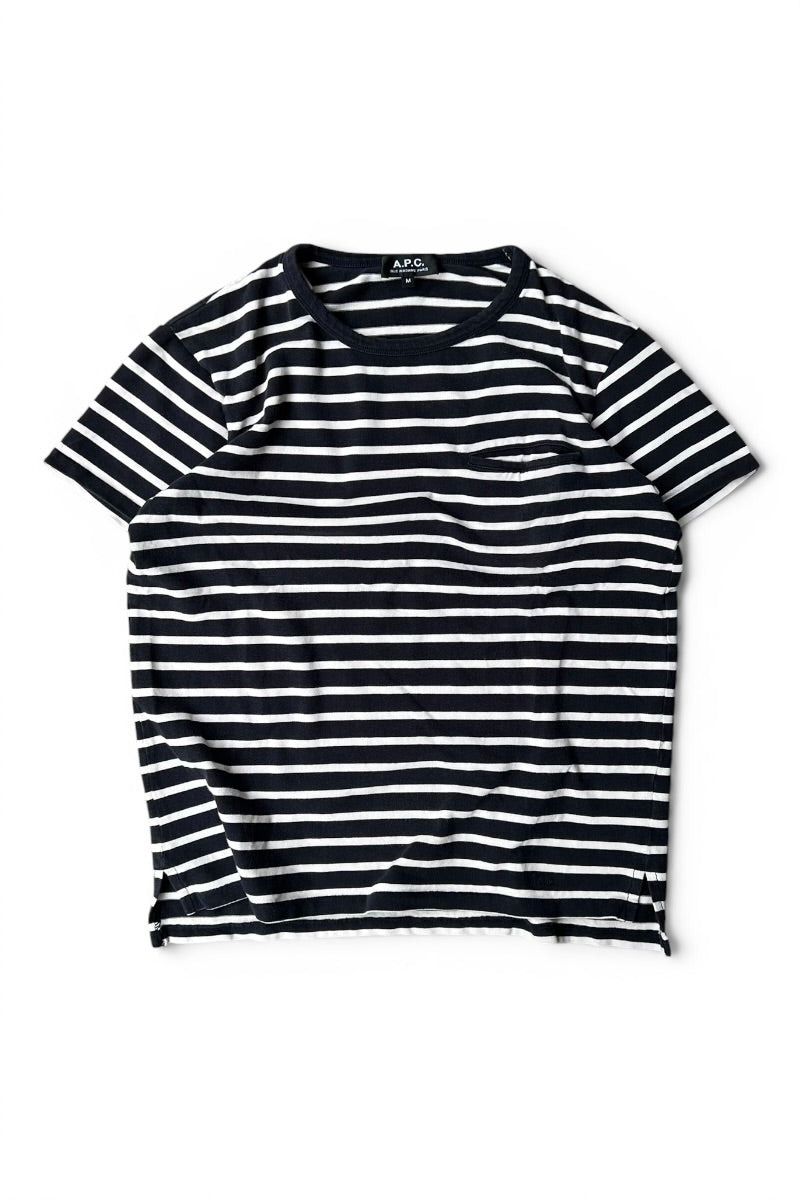 MADE IN TURKEY POCKET T-SHIRT / BORDER [SIZE: M USED]