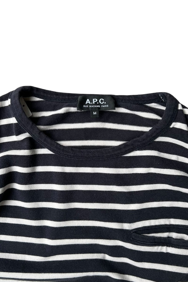 MADE IN TURKEY POCKET T-SHIRT / BORDER [SIZE: M USED]