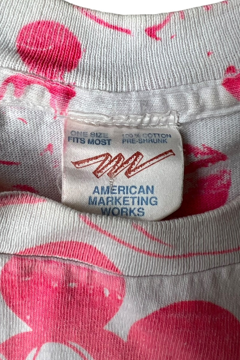 MADE IN USA 80-90'S MICKEY ALL-PRINTED T-SHIRT / PATTERN [SIZE: L USED]