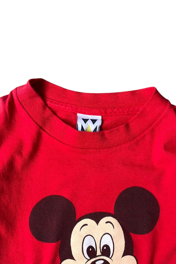 MADE IN USA 90'S MICKEY T-SHIRT / RED [SIZE: S USED]
