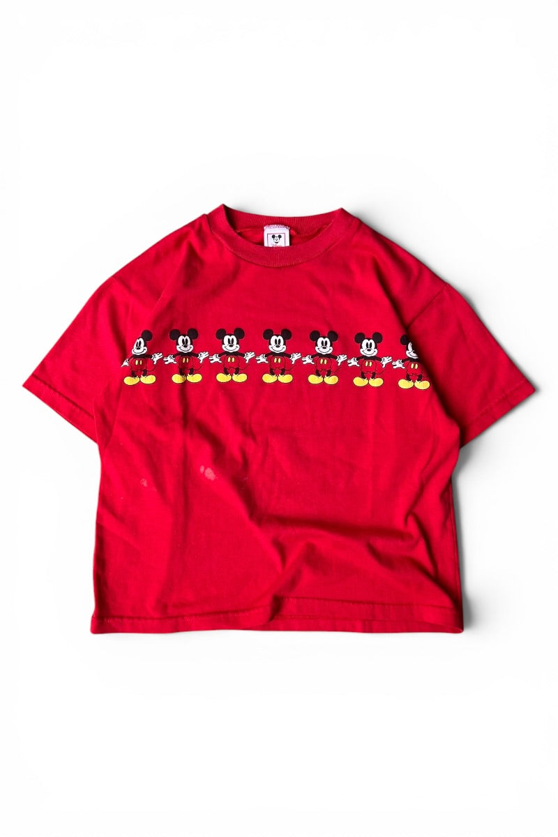 MADE IN USA 90'S MICKEY T-SHIRT / RED [SIZE: M USED]