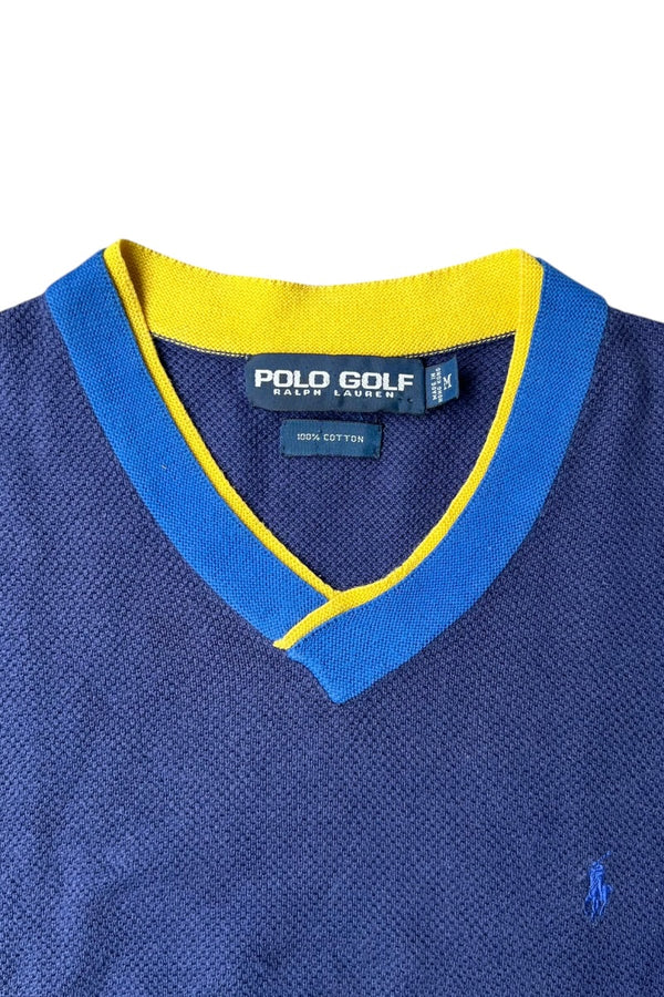 90'S COTTON KNIT VEST / NAVY [SIZE: M USED]