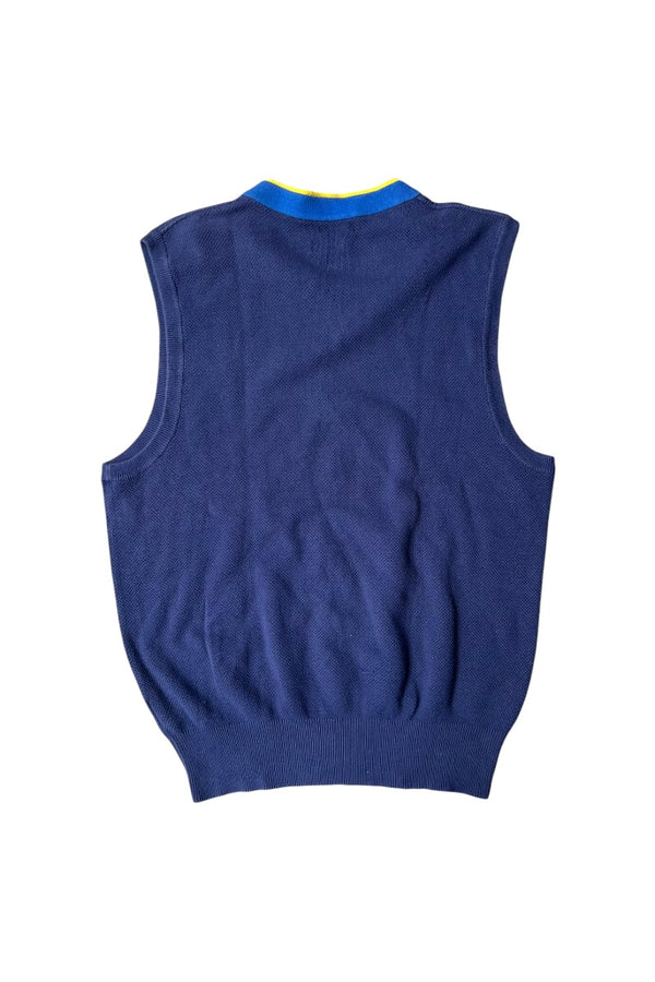 90'S COTTON KNIT VEST / NAVY [SIZE: M USED]