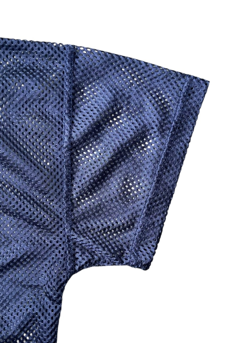 90'S-Y2K MESH SHIRT / NAVY [SIZE: M USED]