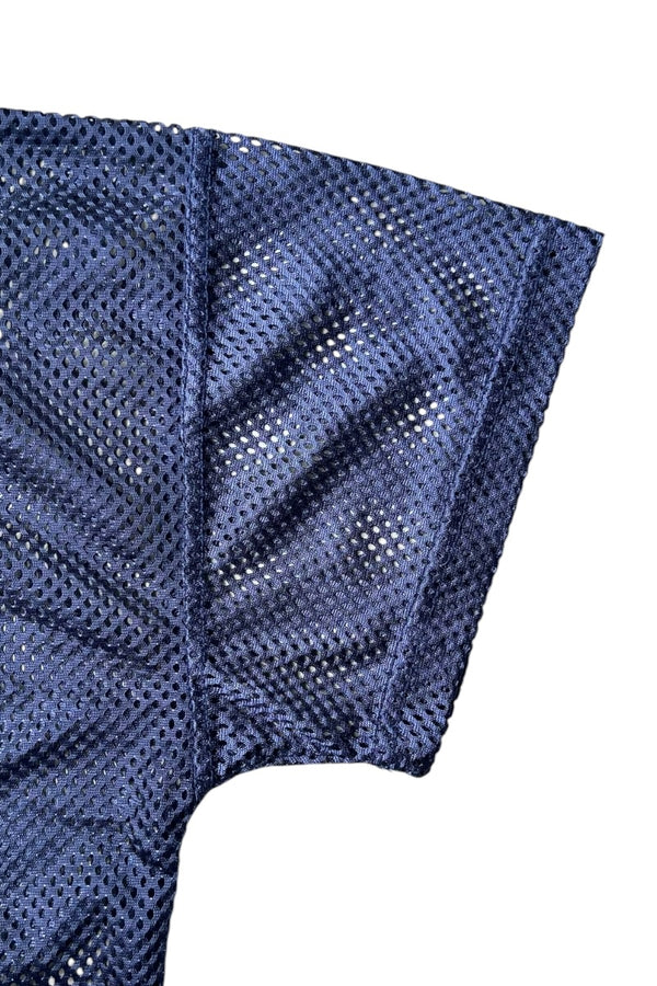 90'S-Y2K MESH SHIRT / NAVY [SIZE: M USED]