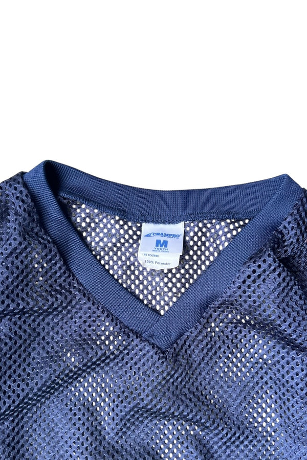 90'S-Y2K MESH SHIRT / NAVY [SIZE: M USED]