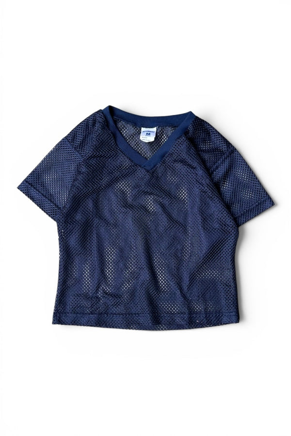 90'S-Y2K MESH SHIRT / NAVY [SIZE: M USED]
