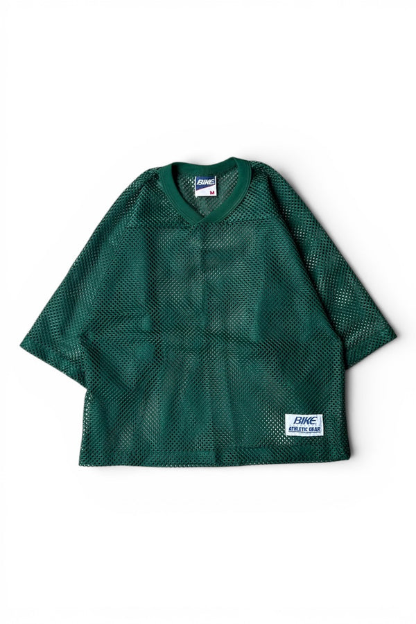 80-90'S MESH SHIRT / GREEN [SIZE: M USED]