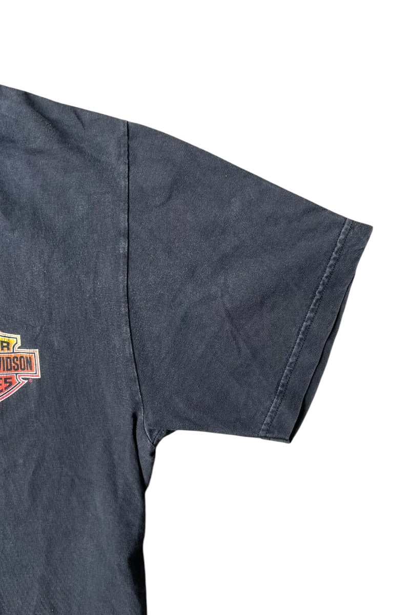 MADE IN USA Y2K 00'S FLAME HIGH WAY 101 T-SHIRT / BLACK [SIZE: L USED]