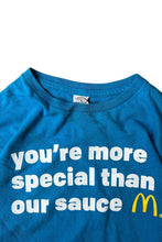 画像をギャラリービューアに読み込む, Y2K EARLY 00'S MCDONALD MESSAGE T-SHIRT / BLUE [SIZE: S USED]
