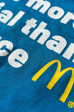 画像をギャラリービューアに読み込む, Y2K EARLY 00'S MCDONALD MESSAGE T-SHIRT / BLUE [SIZE: S USED]

