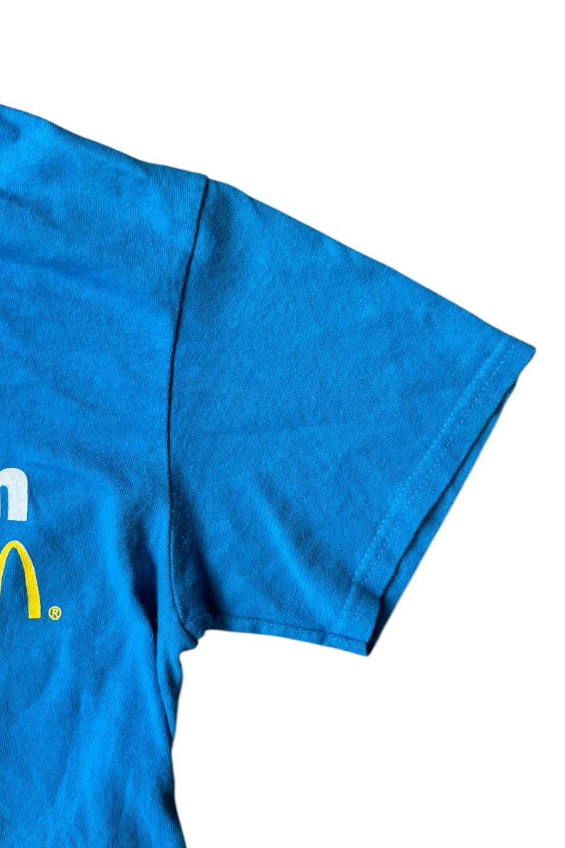 Y2K EARLY 00'S MCDONALD'S MESSAGE T-SHIRT / BLUE [SIZE: S USED]