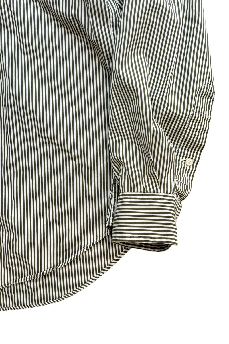 90'S CLASSIC FIT L/S BD STRIPE SHIRT / GREEN [SIZE: M USED]