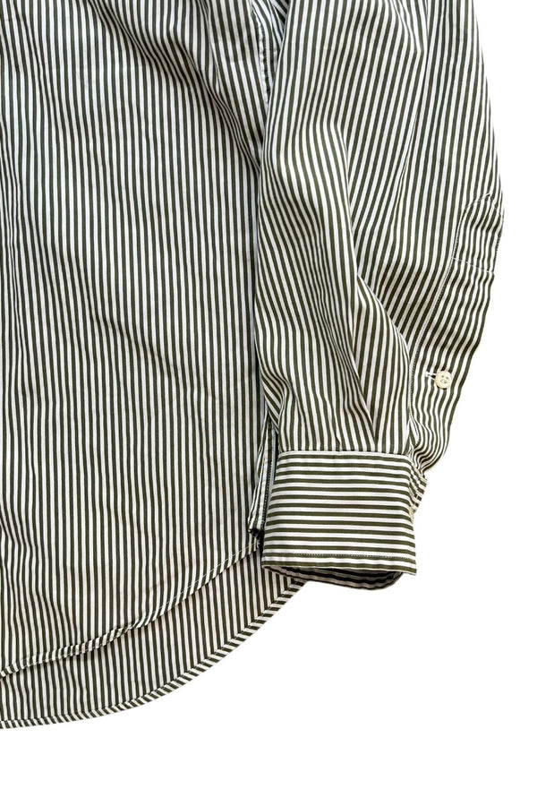 90'S CLASSIC FIT L/S BD STRIPE SHIRT / GREEN [SIZE: M USED]