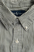 画像をギャラリービューアに読み込む, 90'S CLASSIC FIT L/S BD STRIPE SHIRT / GREEN [SIZE: M USED]
