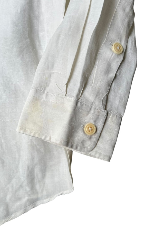 L/S LINEN SILK WORK SHIRT / WHITE [SIZE: XL USED]