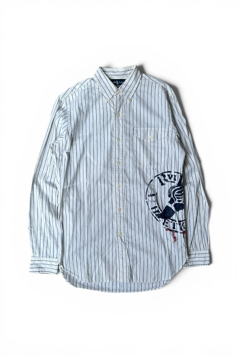 90'S L/S WING FOOT CUSTOM FIT STRIPE SHIRT / STRIPE [SIZE: S USED]